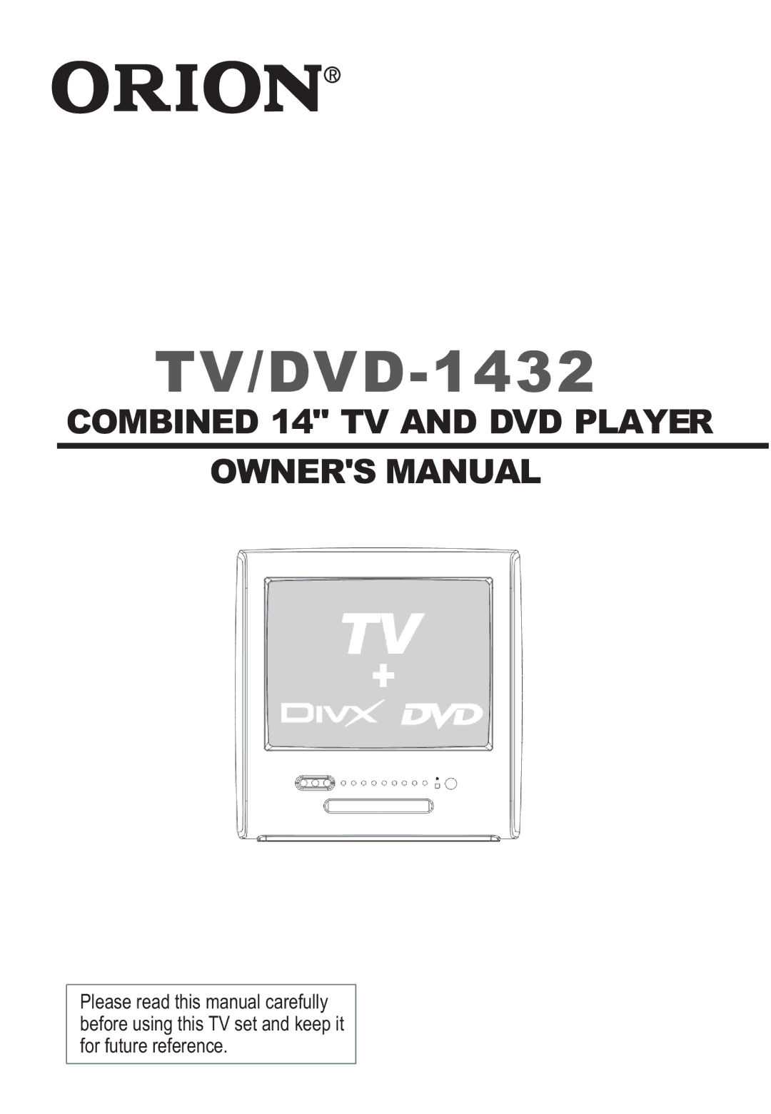 Orion TV/DVD-1432 owner manual 