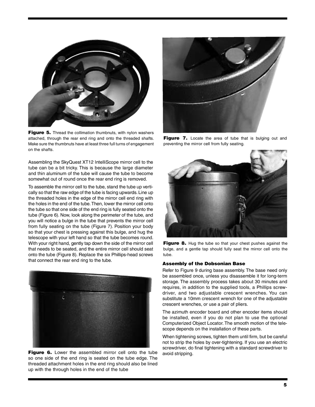 Orion XT12 instruction manual Assembly of the Dobsonian Base 