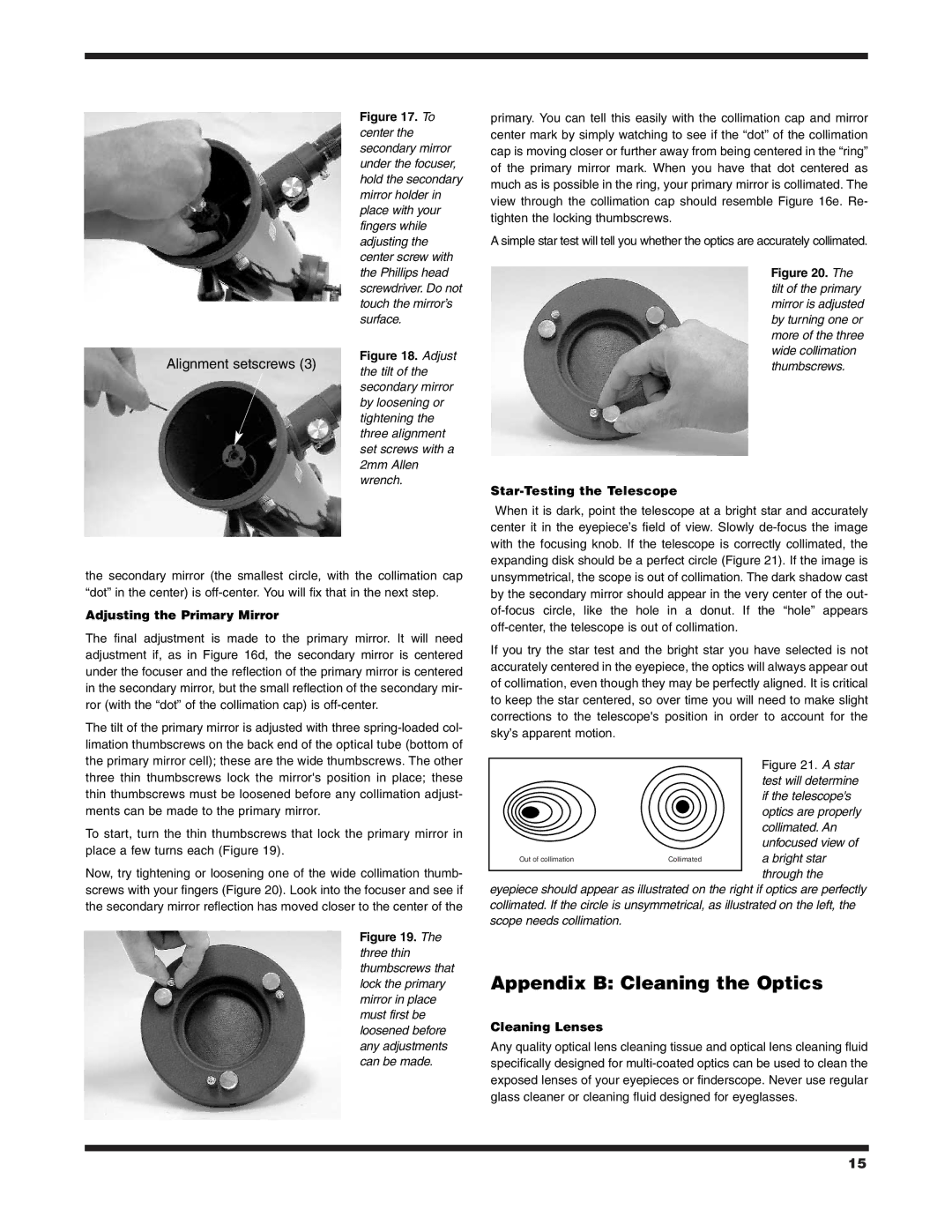 Orion XT4.5 instruction manual Appendix B Cleaning the Optics 