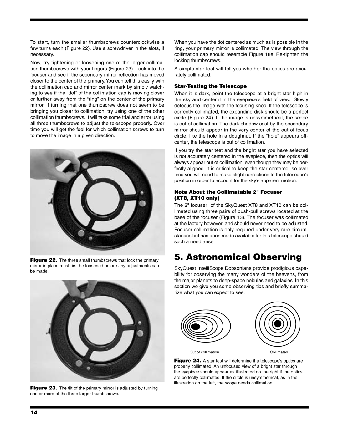 Orion XT10, XT6, XT8 instruction manual Astronomical Observing, Star-Testingthe Telescope 