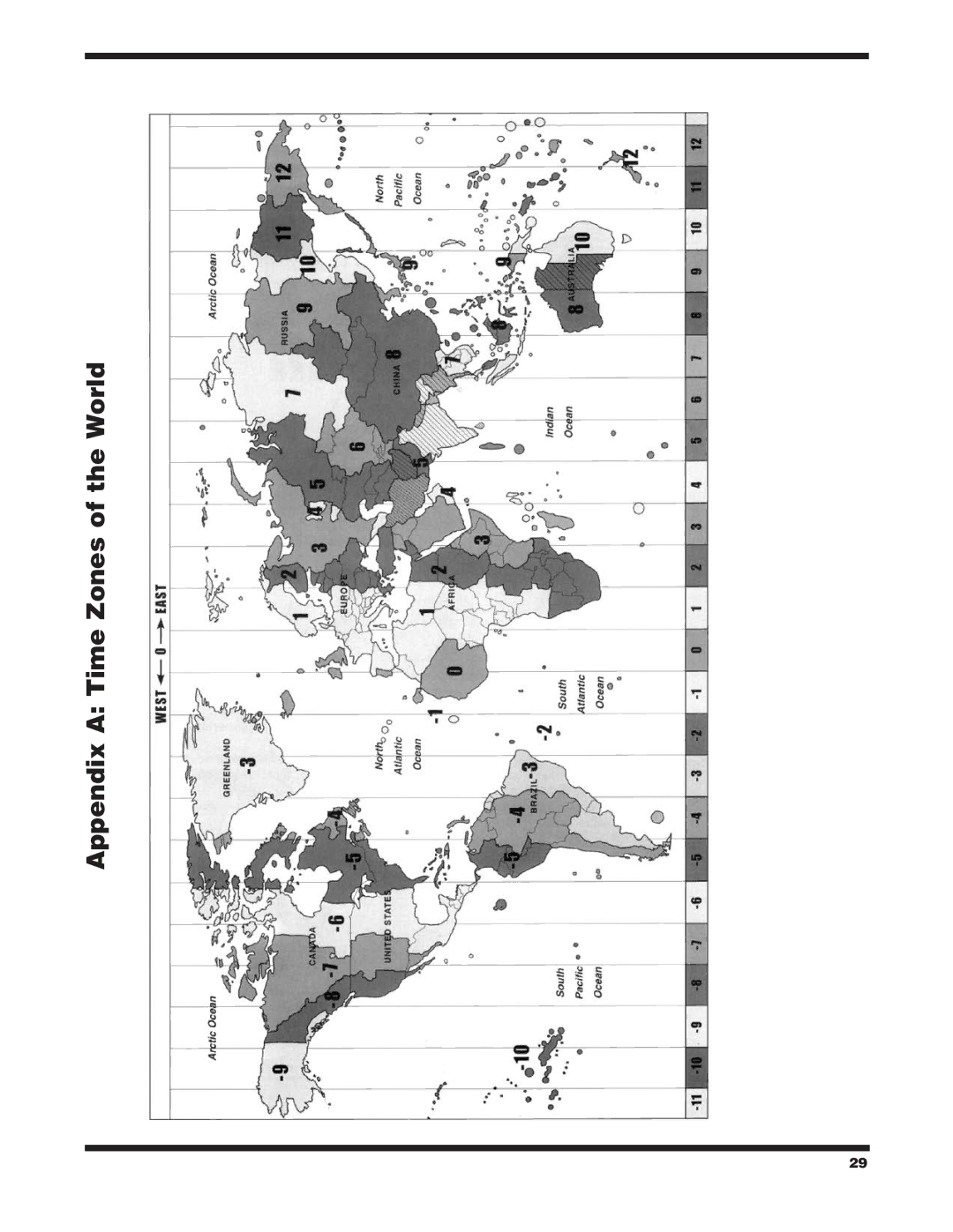 Orion XTG instruction manual Appendix a Time Zones of the World 