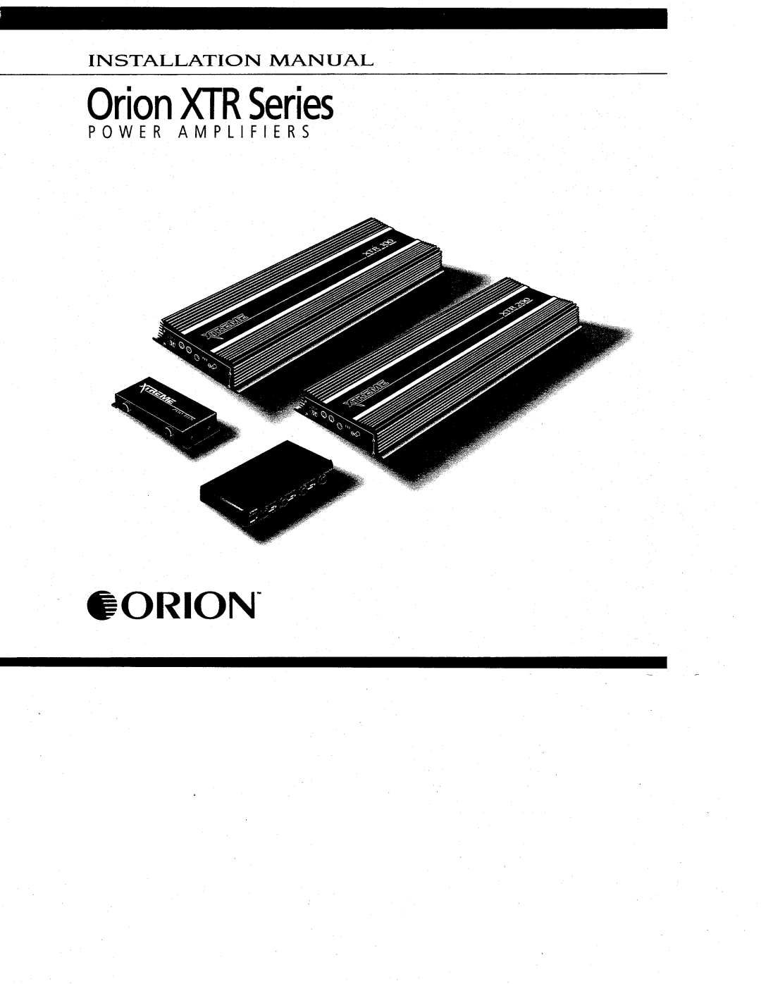 Orion XTR300BIQ manual 