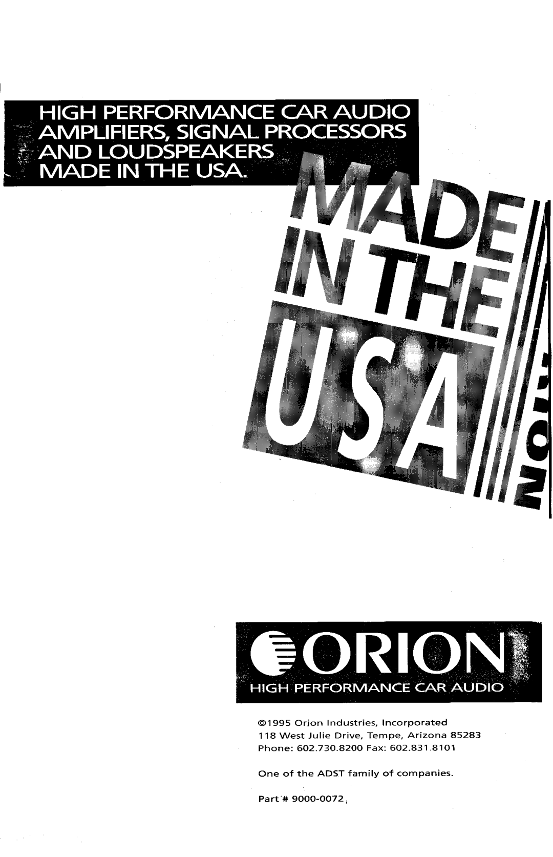 Orion XTR475 manual 