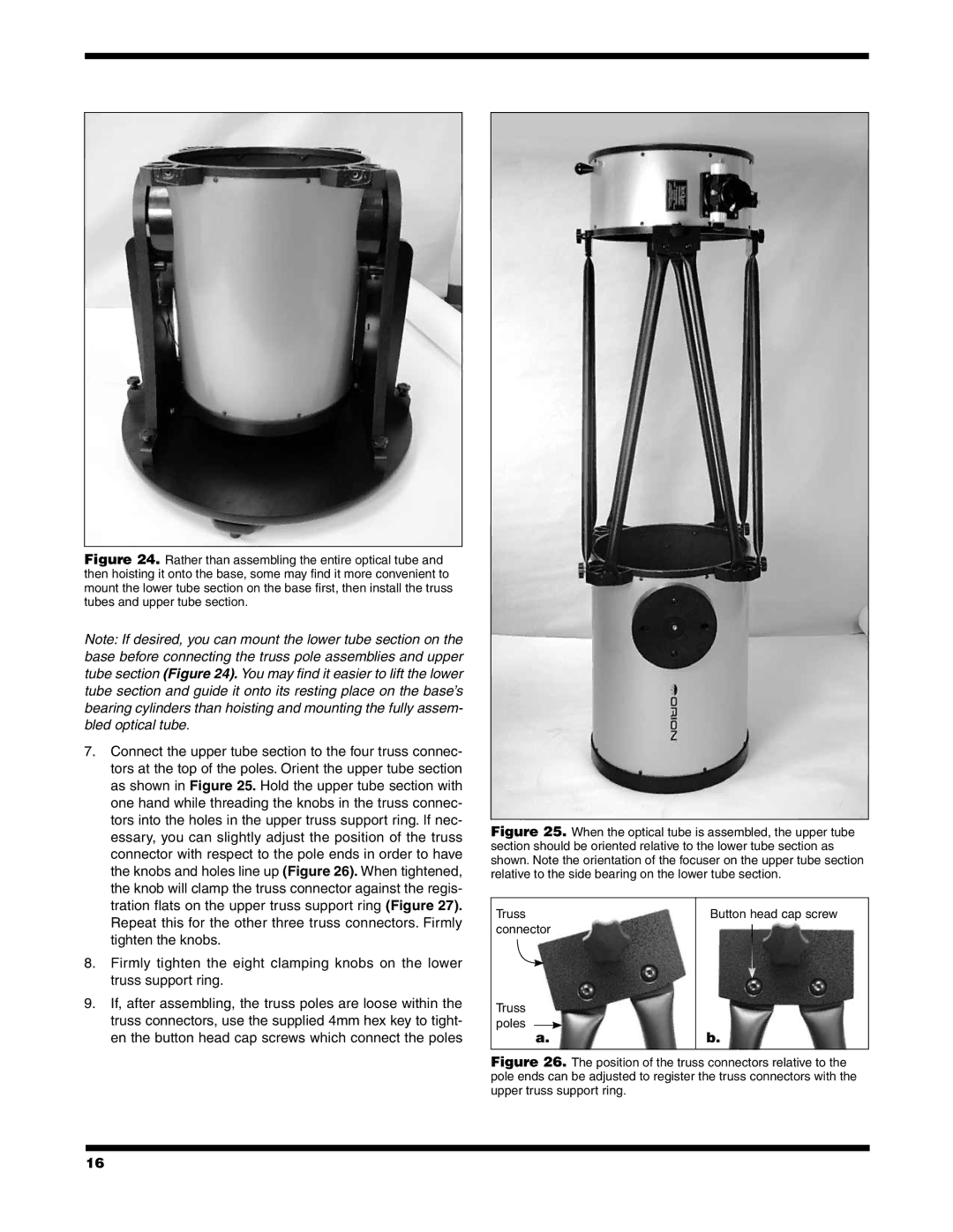 Orion XX14I instruction manual Connector Truss poles 