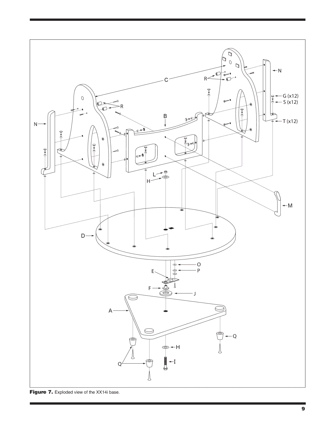 Orion XX14I instruction manual Exploded view of the XX14i base 