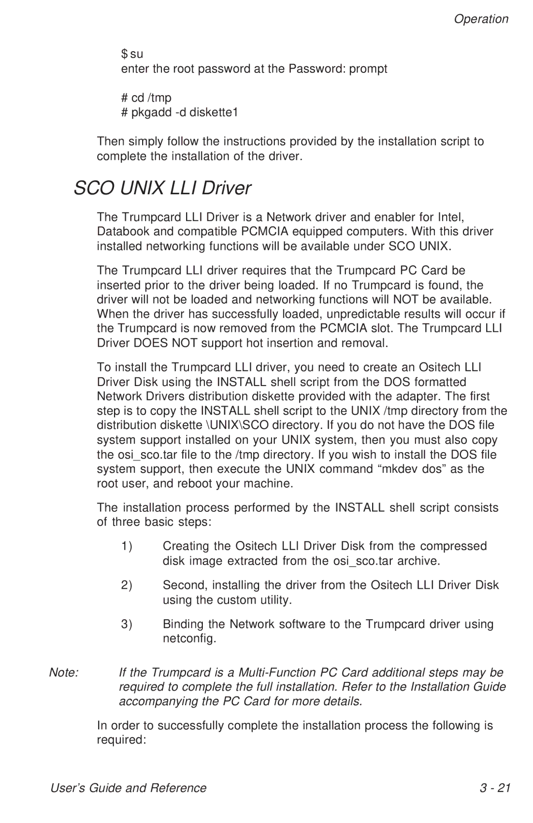 Ositech comm 614006-001 manual SCO Unix LLI Driver 