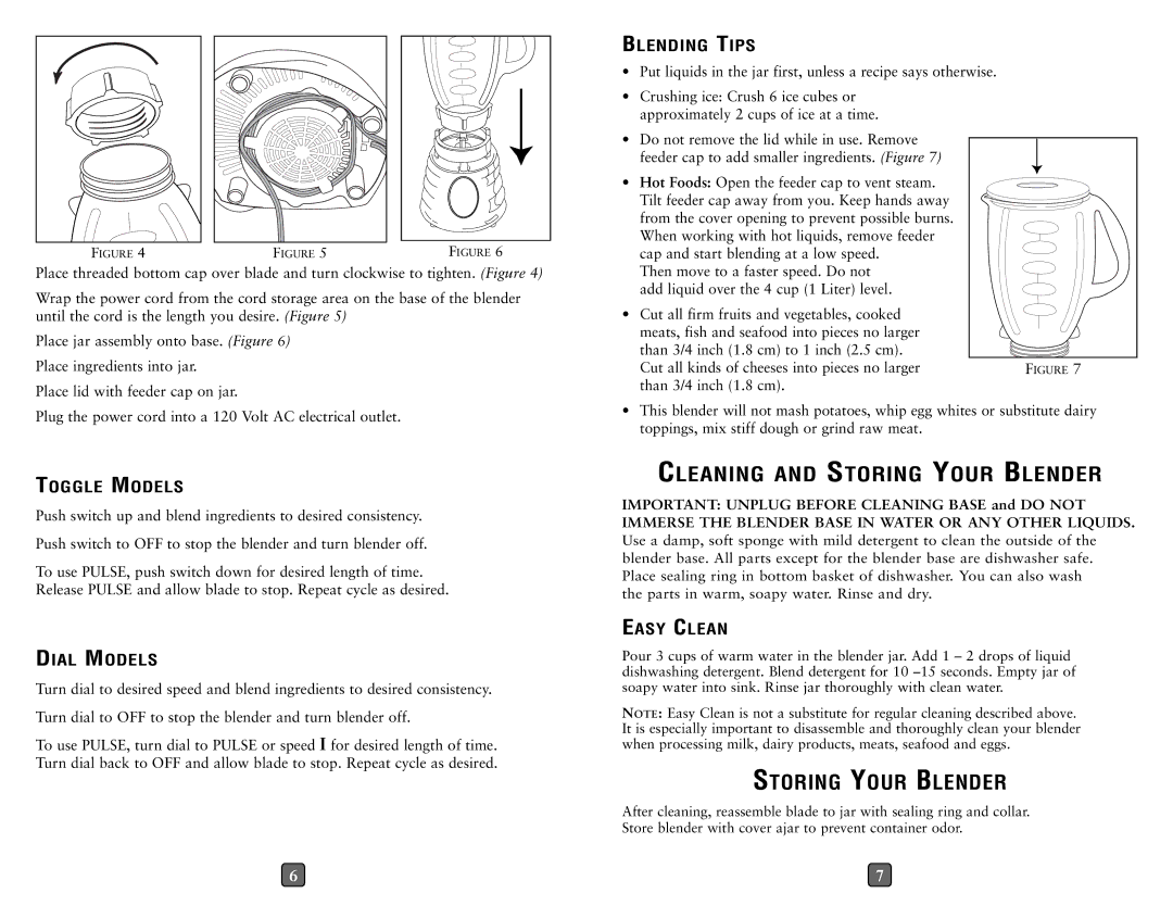 Oster 0026050NP15 user manual Cleaning and Storing Your Blender 