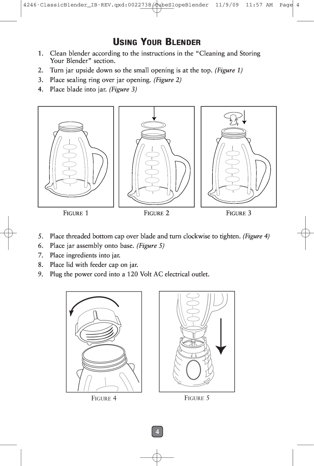 Oster 114279-009 manual Using Your Blender 