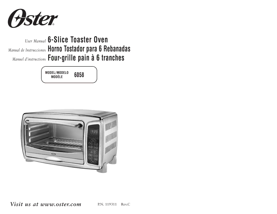 Oster 119311 user manual Slice Toaster Oven 