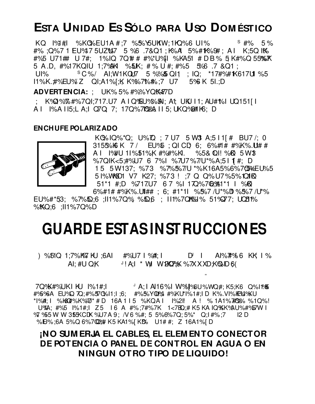 Oster 124465 user manual Esta Unidad ES Sólo Para USO Doméstico, Bienvenidos 