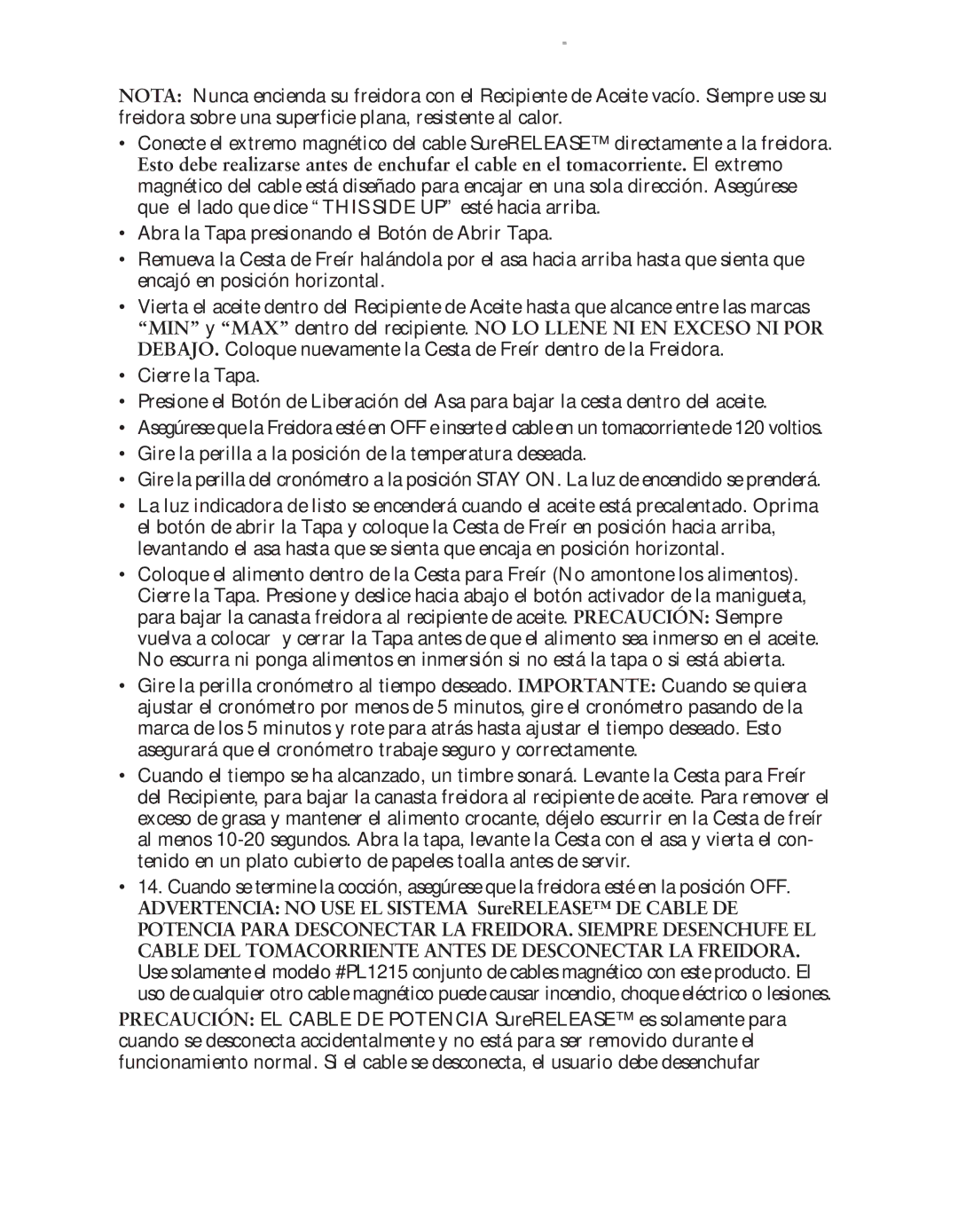 Oster 124465 user manual Usar SU Freidora DE Zona Fría Oster 