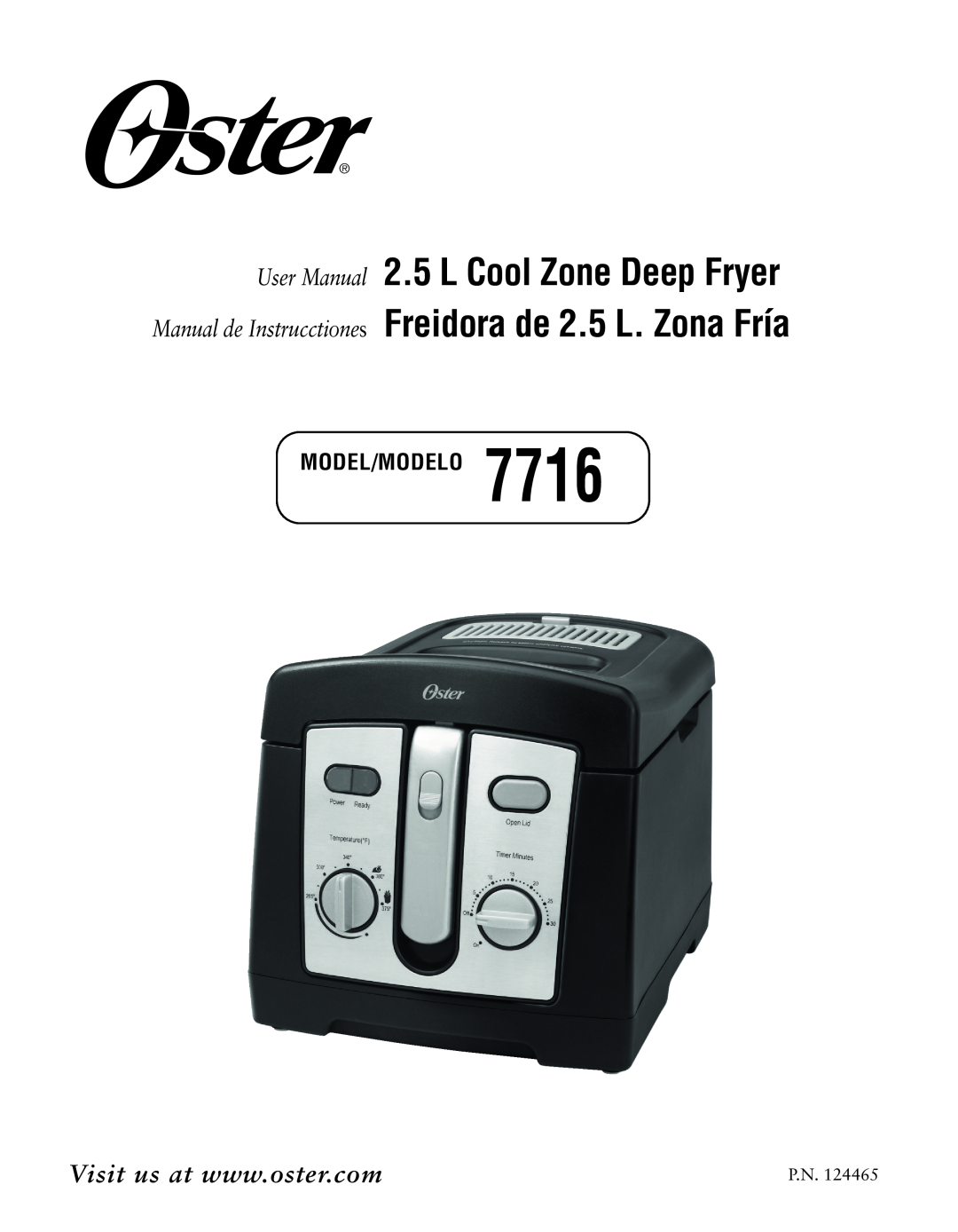 Oster 124465 user manual Manual de Instrucctiones, Model/Modelo 