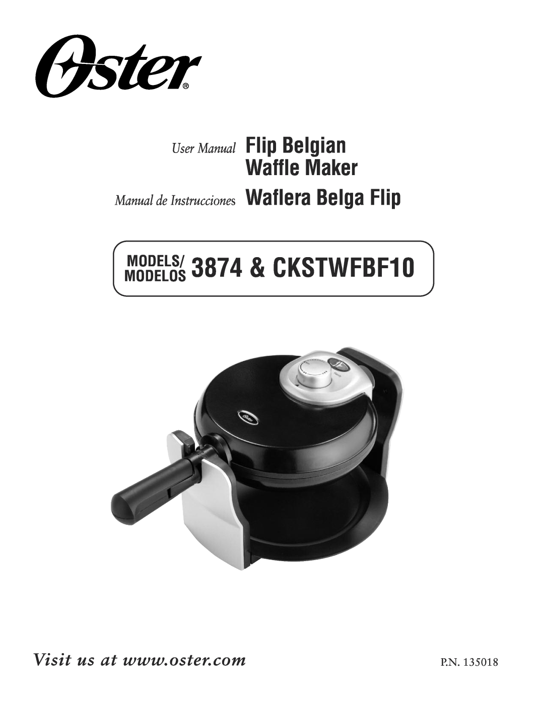 Oster 135018 user manual MODELOSMODELS/ 3874 & CKSTWFBF10, Flip Belgian Waffle Maker Waflera Belga Flip 