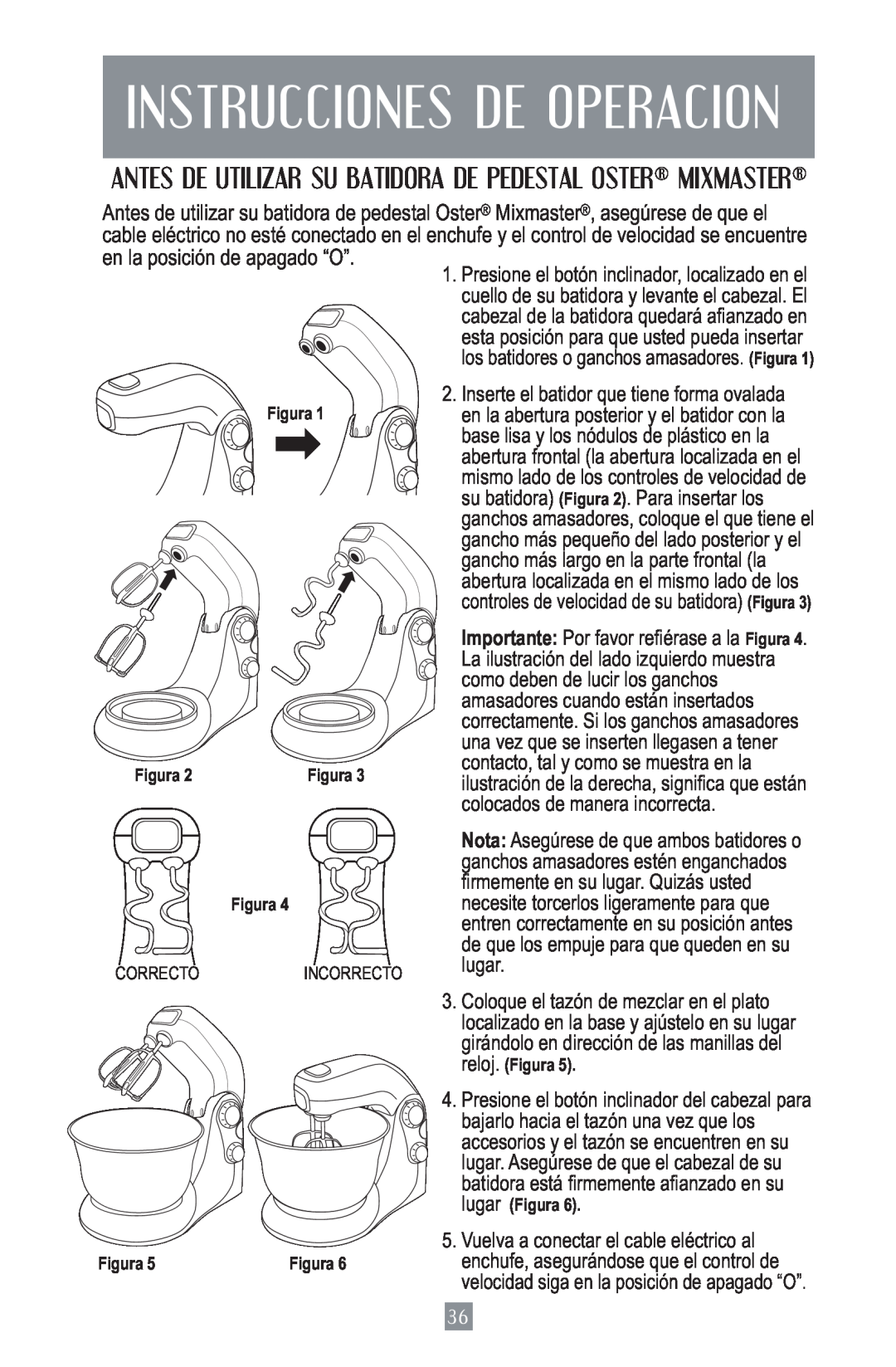 Oster 2700 instruction manual Instrucciones De Operacion, Figura 