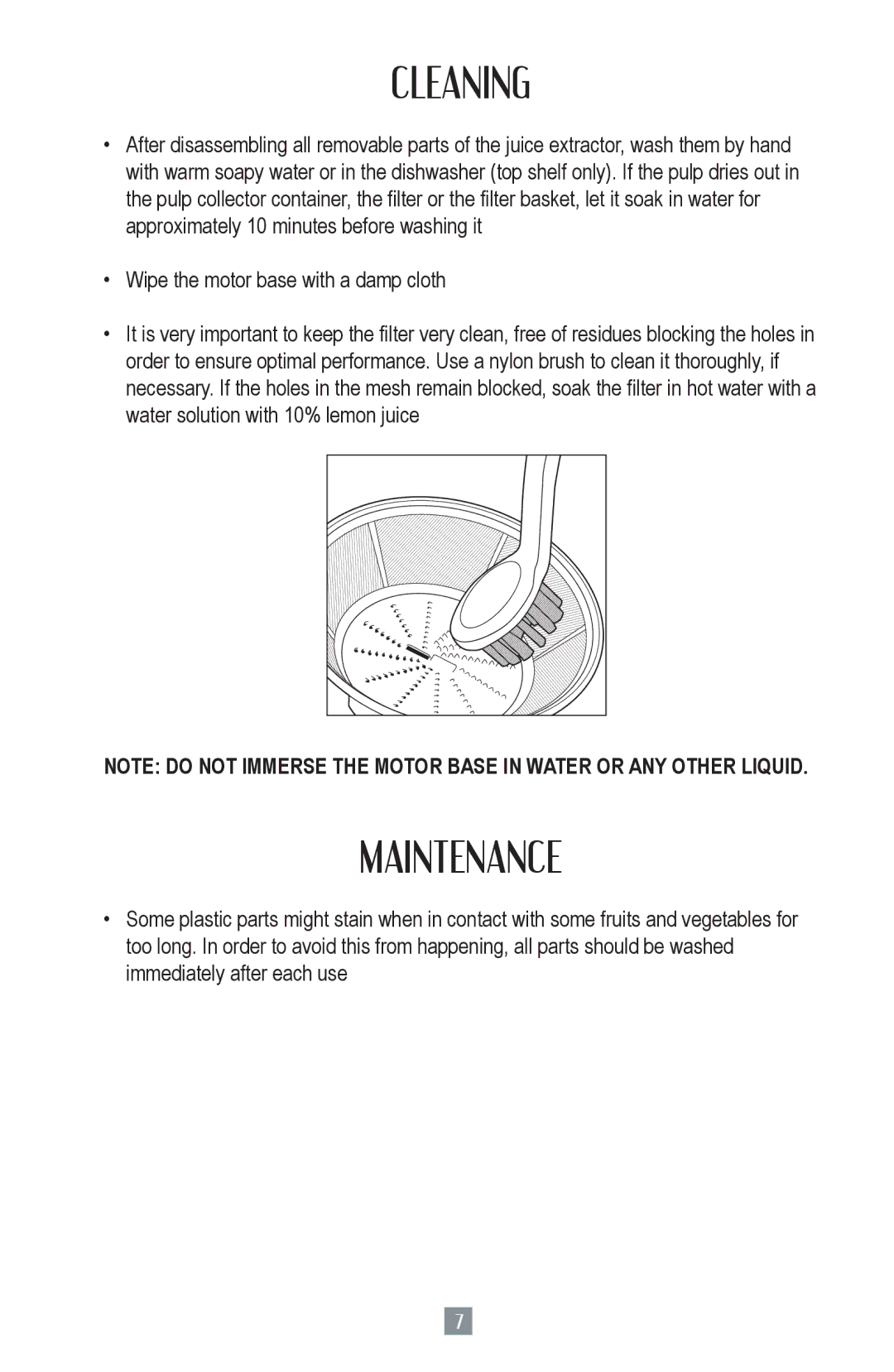 Oster 3168, 124828 user manual Cleaning, Maintenance 