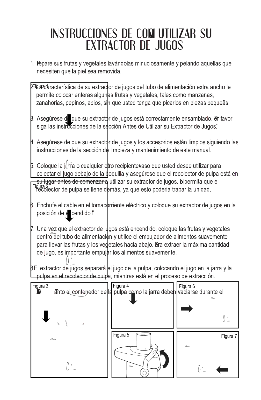 Oster 3168, JUICE EXTRACTOR, 3167 user manual Extractor DE Jugos 