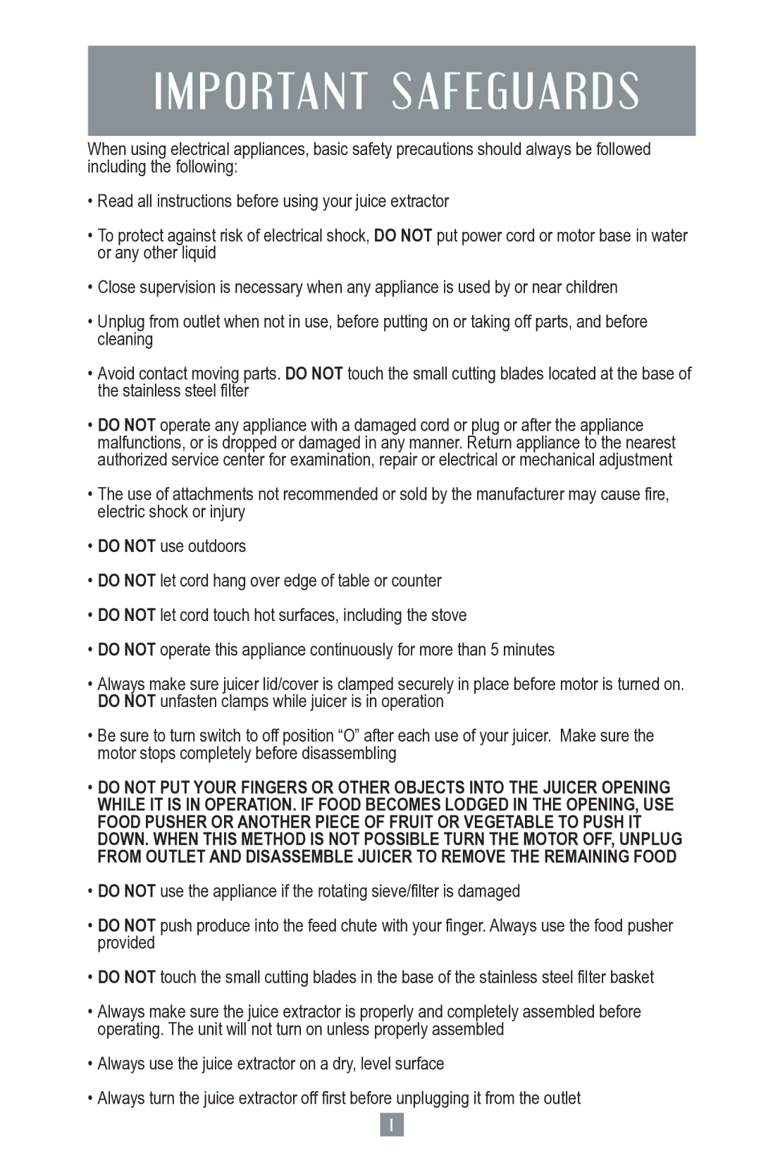Oster 3167, 3168, JUICE EXTRACTOR user manual Important Safeguards 