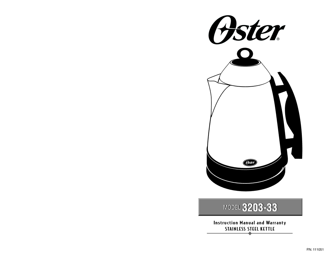 Oster 3203-33 instruction manual Model 