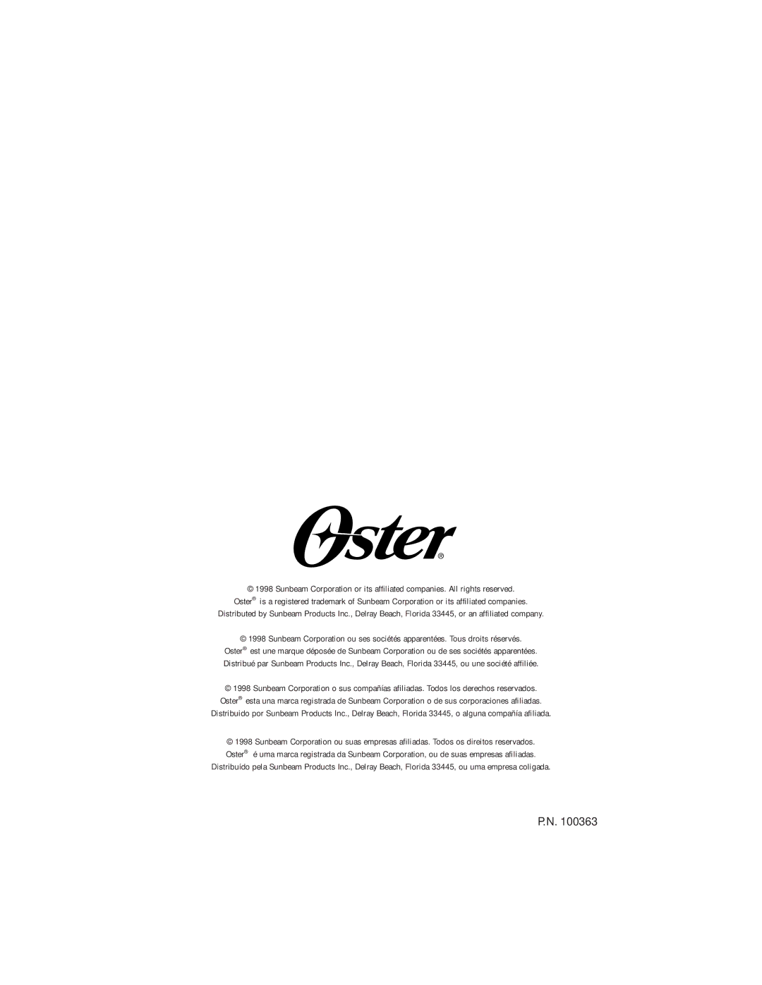 Oster 3207 instruction manual 