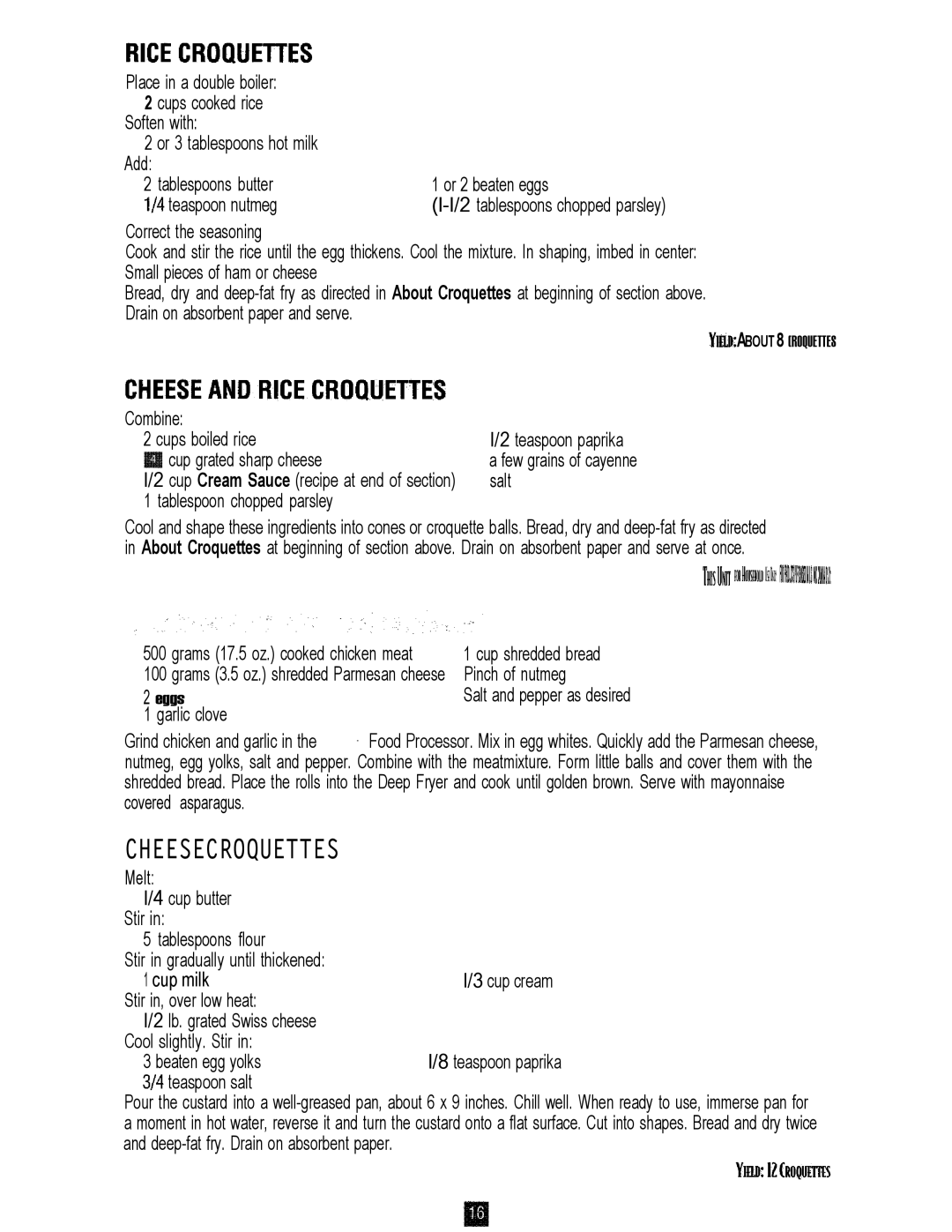 Oster 3246 manual Combine, Cups boiled rice, Cup grated sharp cheese, Grams 17.5 oz. cooked chicken meat Cup shredded bread 