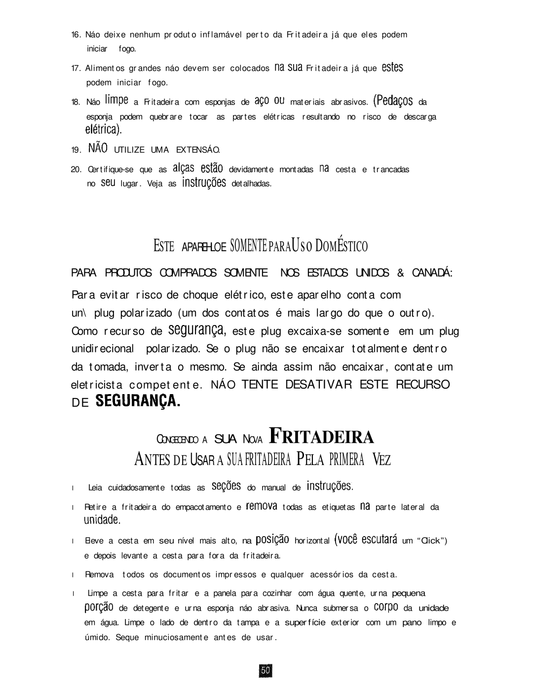 Oster 3246 manual Seguranca 