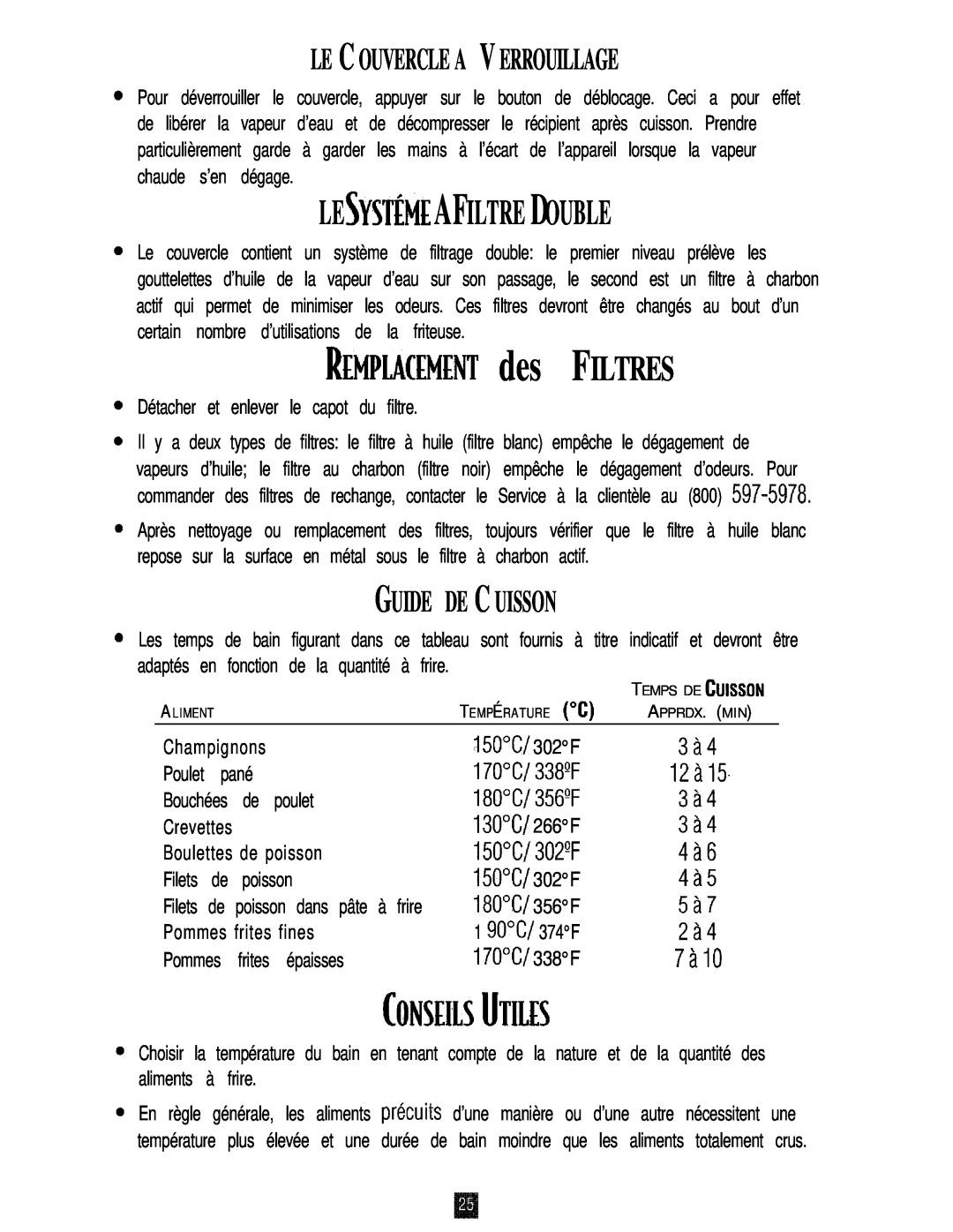 Oster 3246 manual Le C Ouvercle A V Errouillage, Le Systéme Afiltre Double, Guide De C Uisson, REMPLMEMENT des FILTRES 