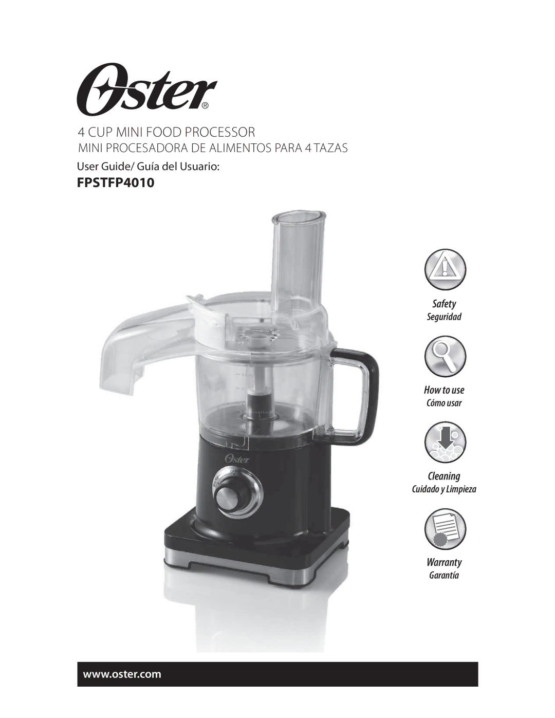 Oster FPSTFP4010, 4 CUP MINI FOOD PROCESSOR manual 