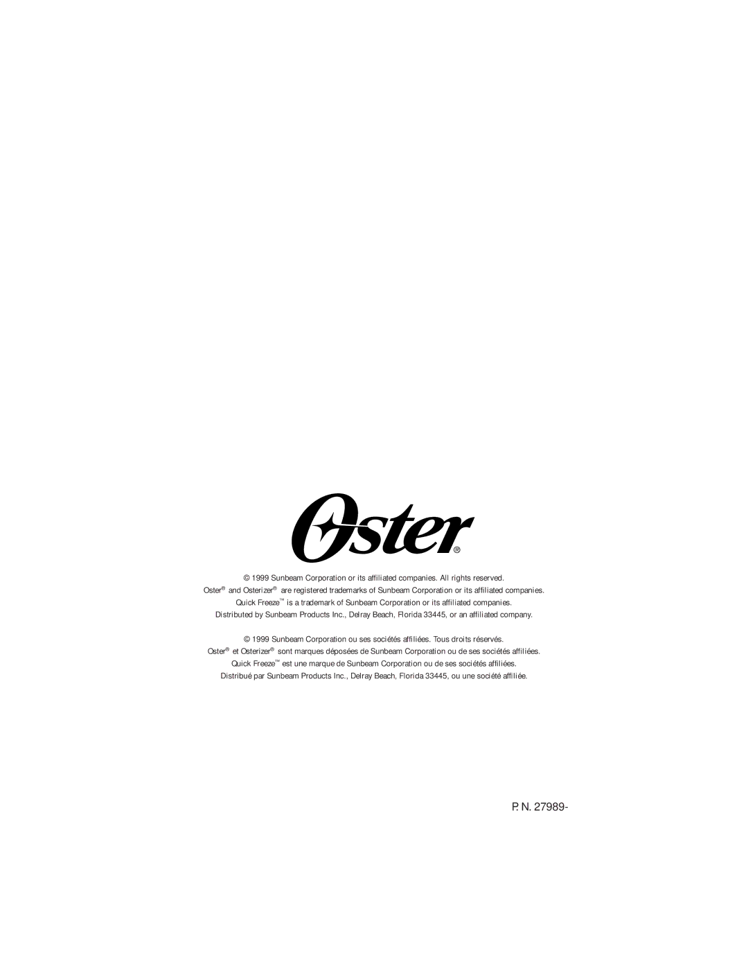 Oster 4746 instruction manual 
