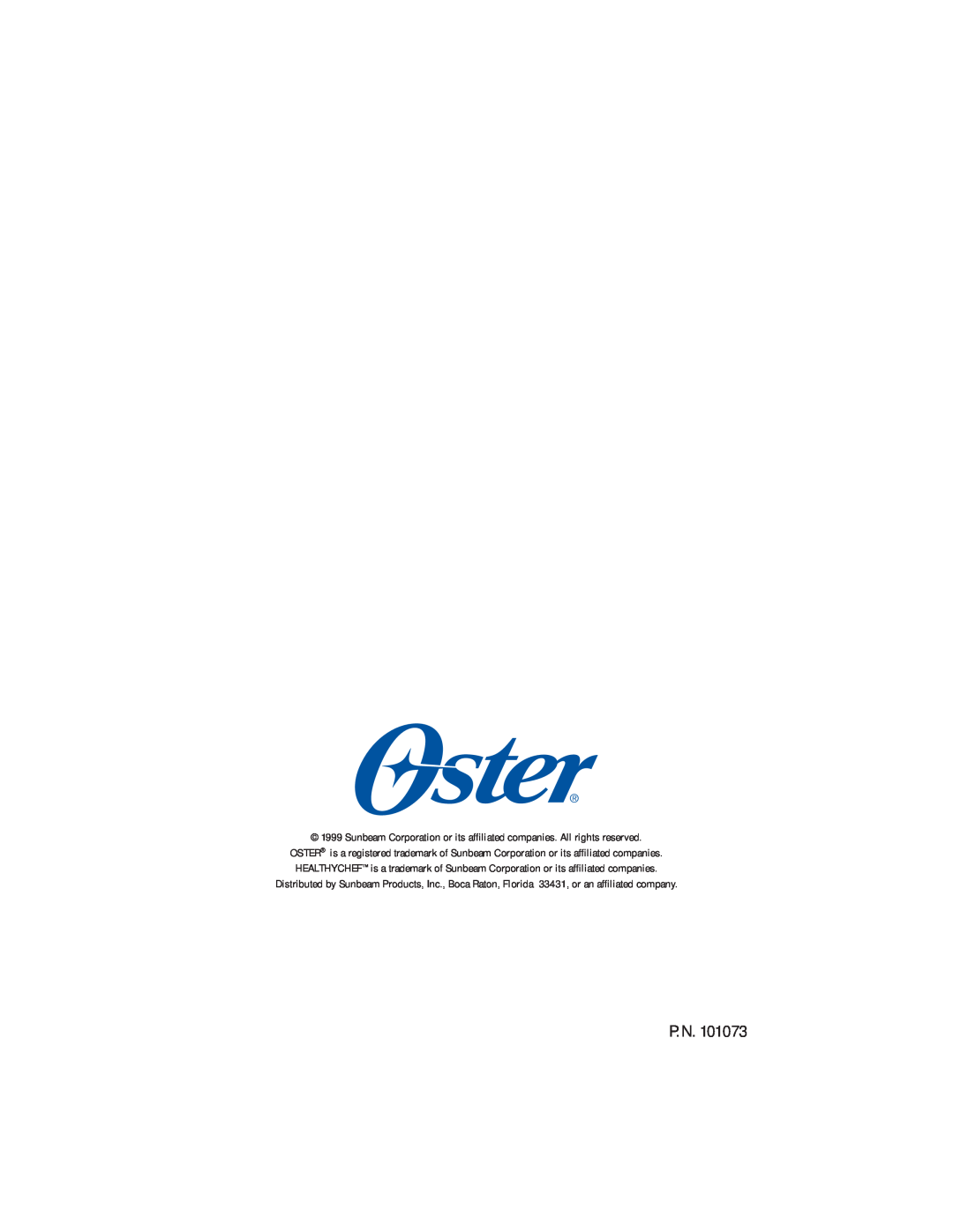 Oster 4768, 4767 owner manual P.N 
