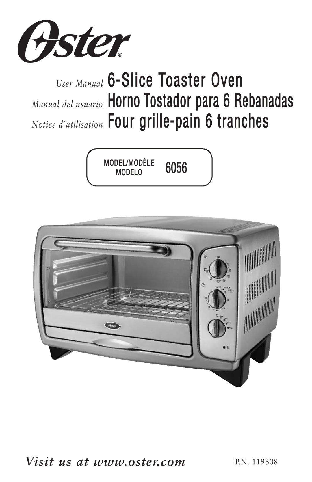 Oster 119308, 6056 user manual Slice Toaster Oven 