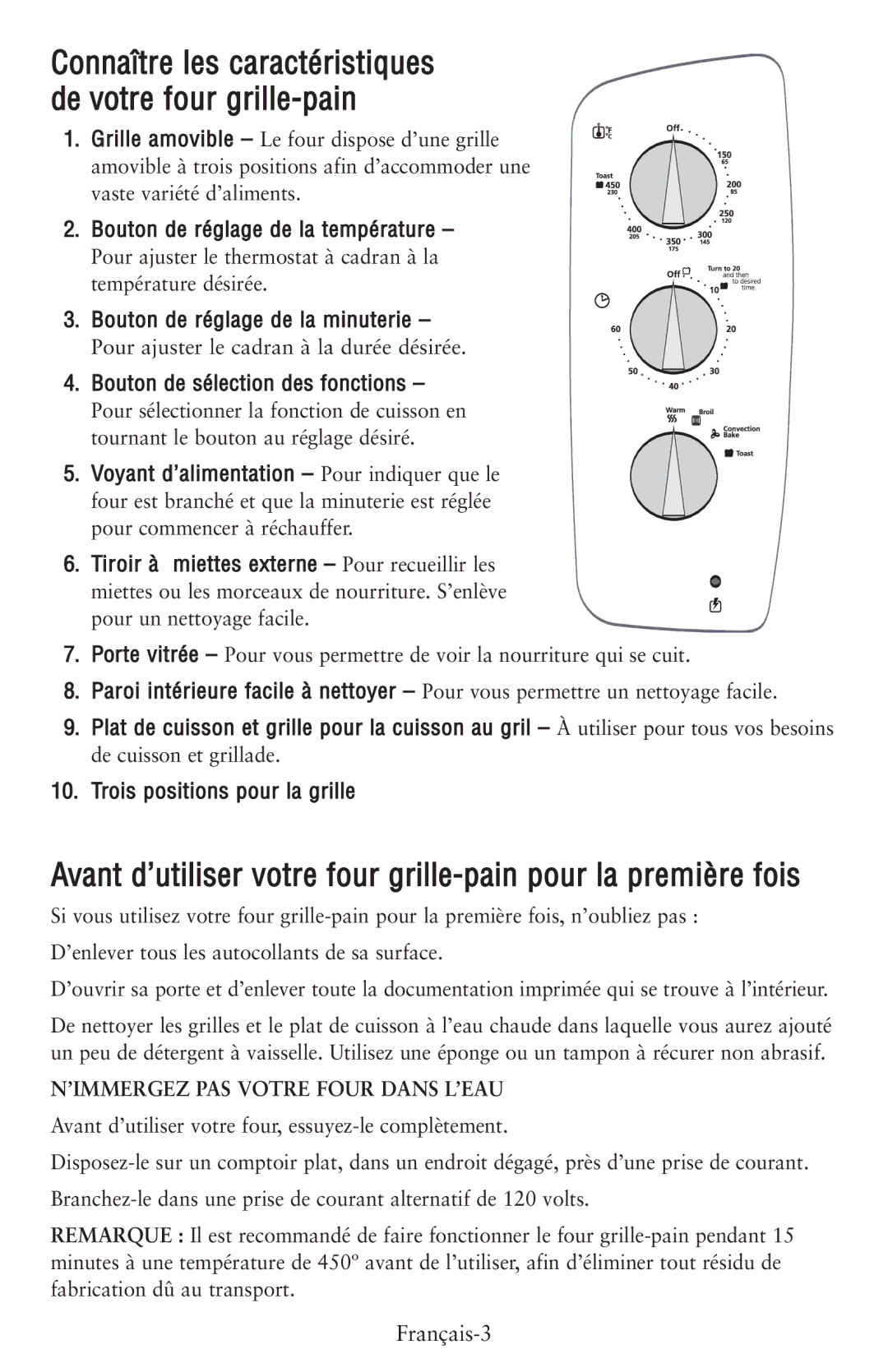 Oster 6056, 119308 Pour ajuster le thermostat à cadran à la température désirée, Pour ajuster le cadran à la durée désirée 