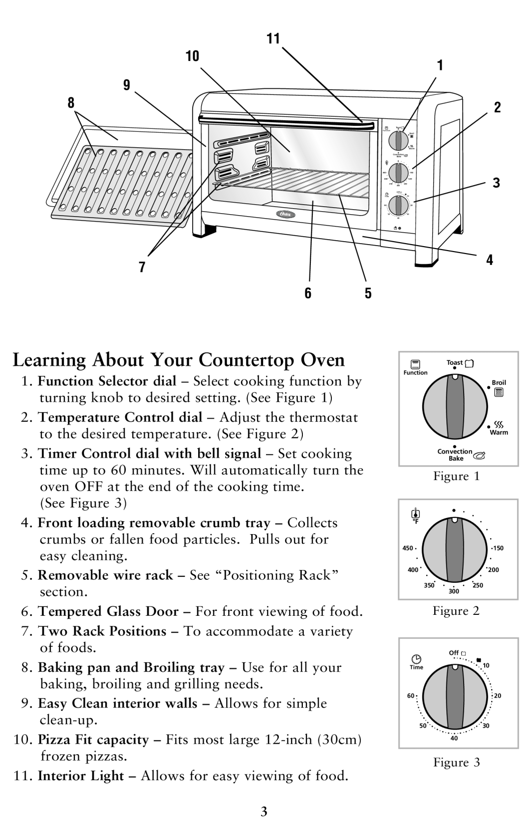 Oster 128263, 6079 user manual Learning About Your Countertop Oven, Easy Clean interior walls - Allows for simple clean-up 