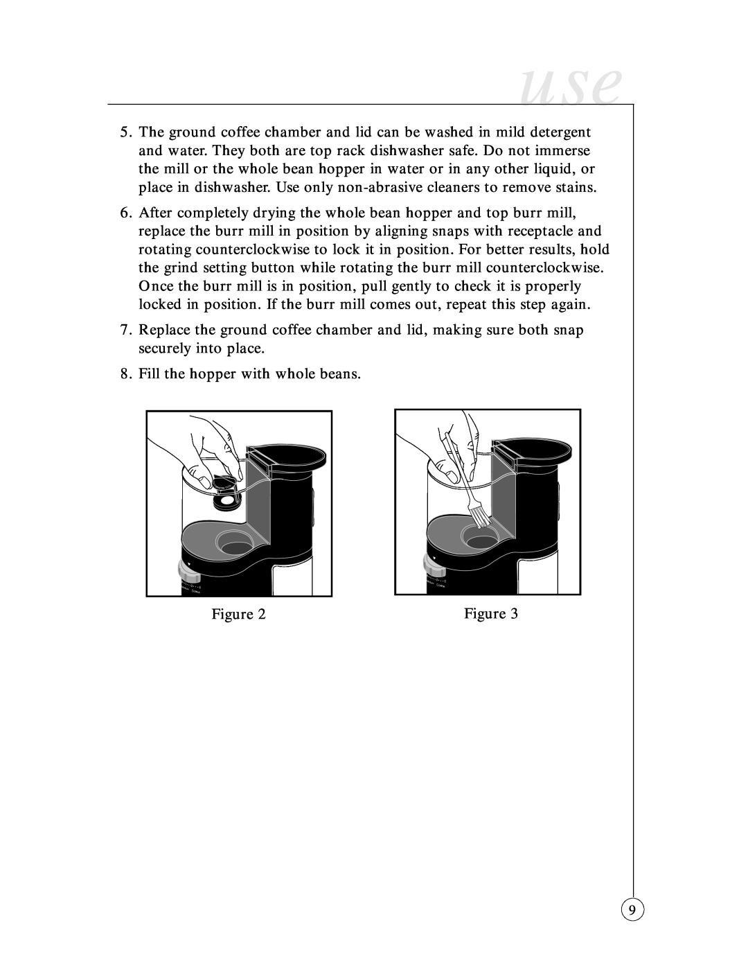 Oster 6389-33 user manual Fill the hopper with whole beans 