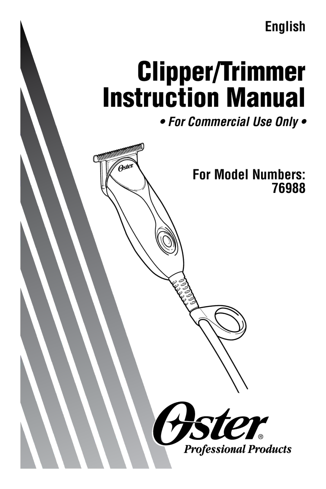 Oster 76988 instruction manual English, For Model Numbers 