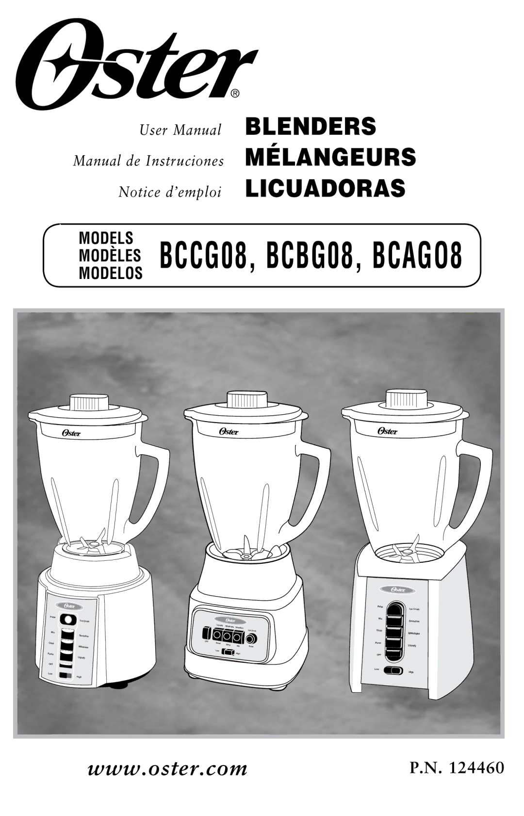 Oster user manual Modèlesmodelos BCCG08, BCBG08, BCAGO8 