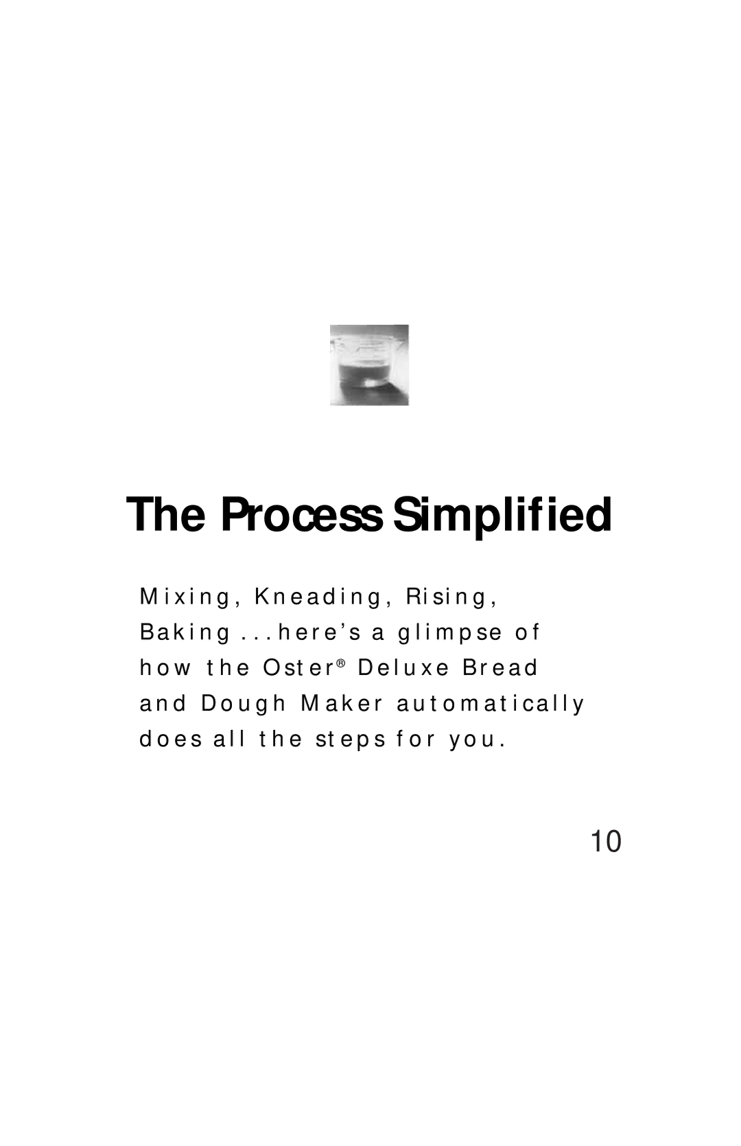 Oster Bread & Dough Maker manual Process Simplified 