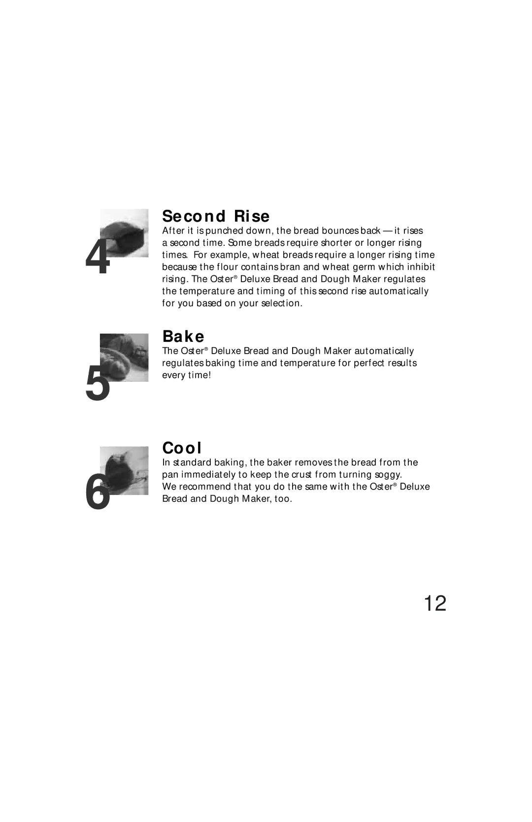 Oster Bread & Dough Maker manual Second Rise 