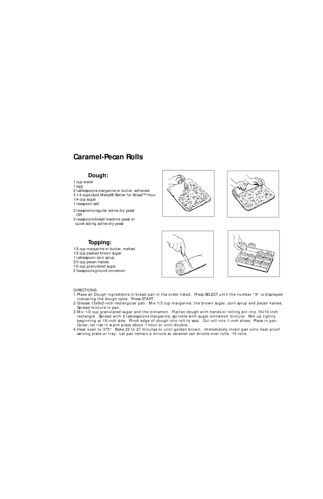 Oster Bread & Dough Maker manual Caramel-Pecan Rolls 