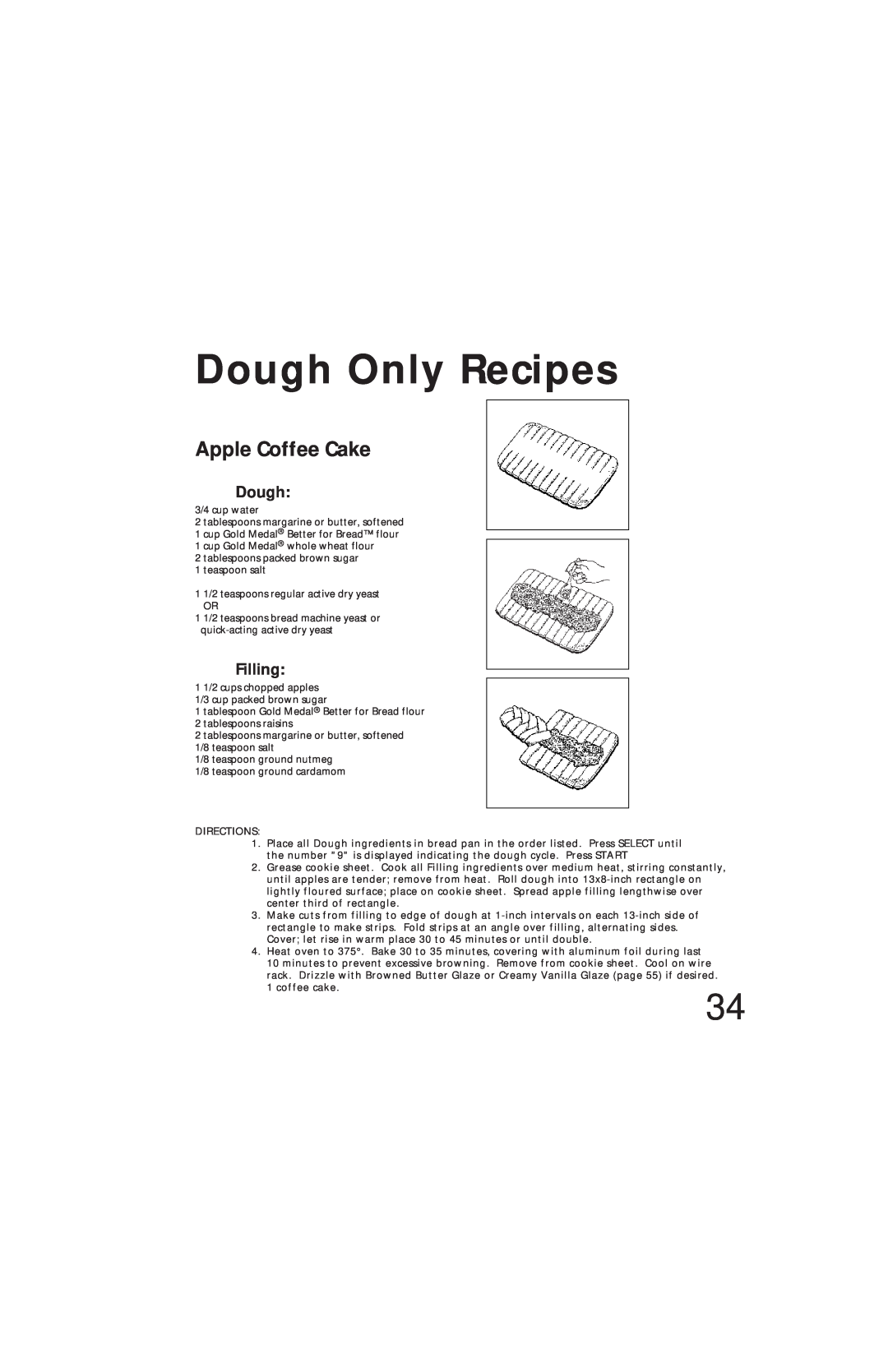 Oster Bread & Dough Maker manual Dough Only Recipes, Apple Coffee Cake, Filling 