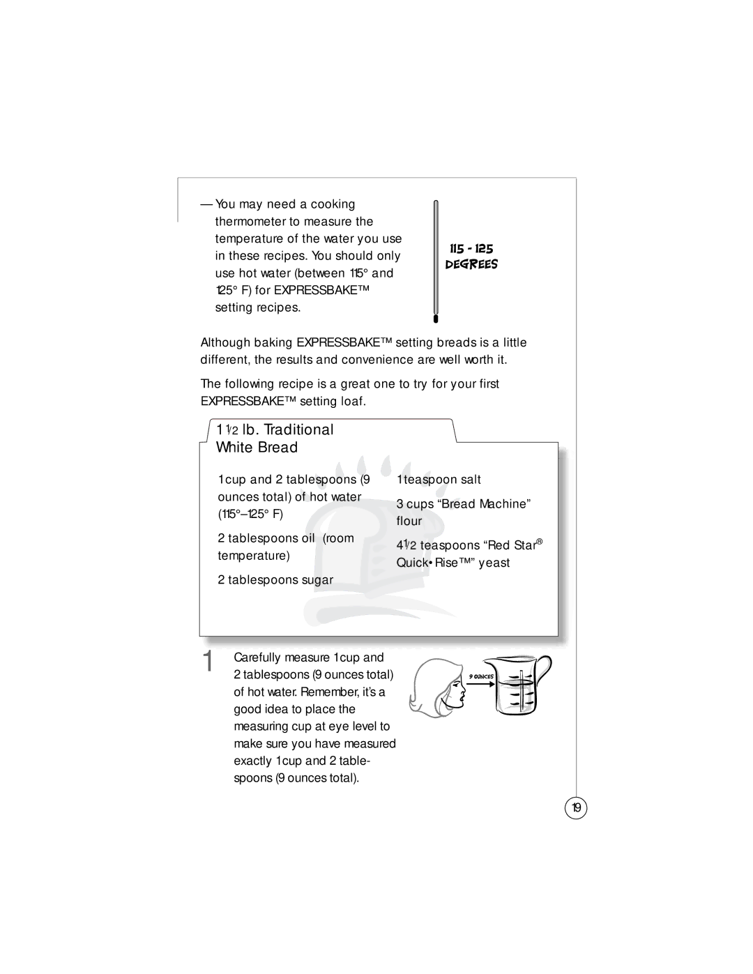 Oster Bread Maker user manual 2 lb. Traditional White Bread 