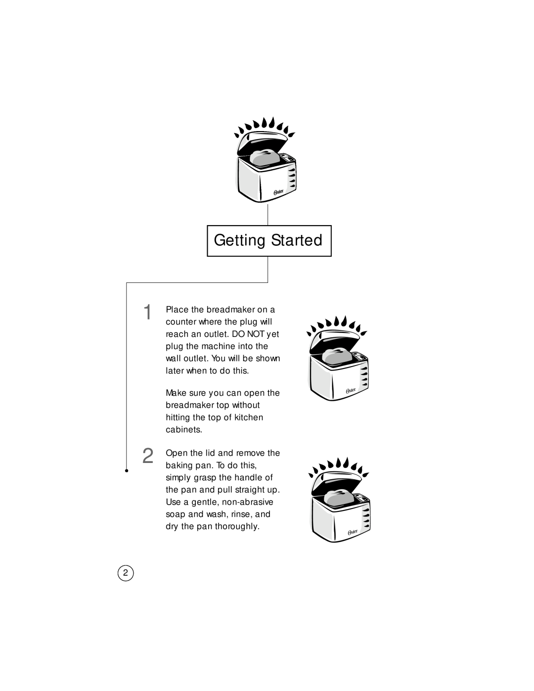 Oster Bread Maker user manual Getting Started 