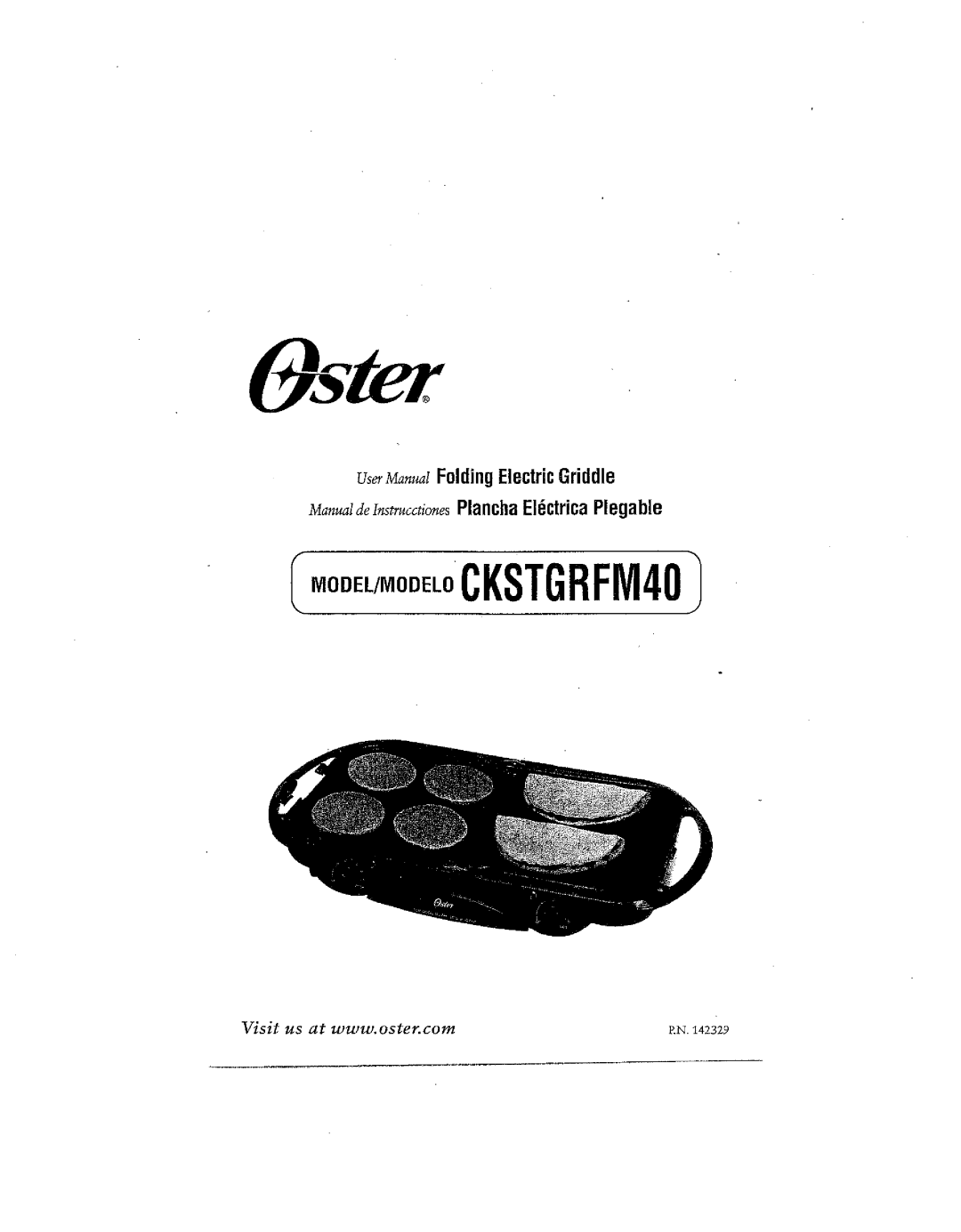 Oster CKSTGRFM40 manual 