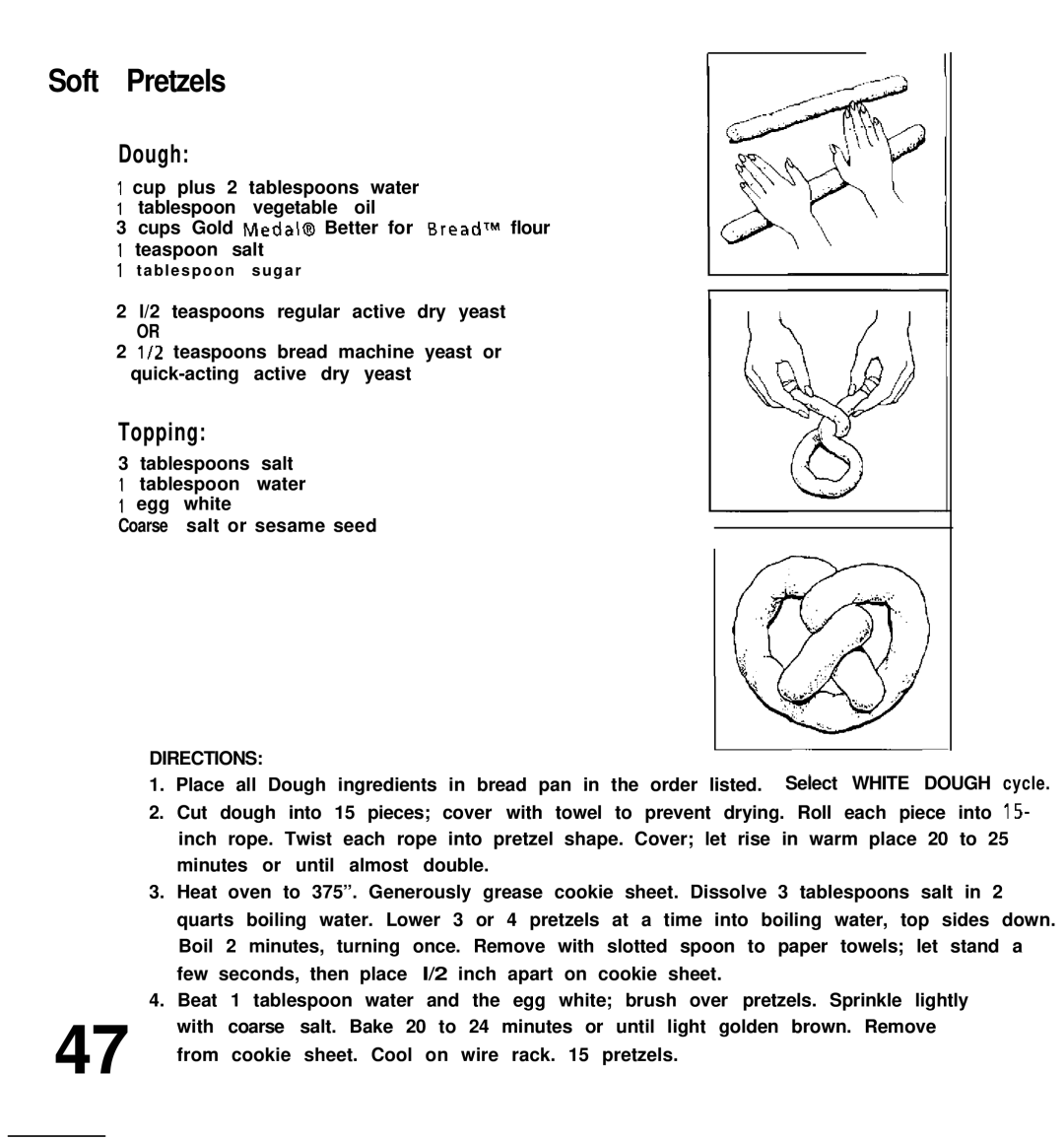 Oster deluxe bread and dough maker manual Soft Pretzels, Dough 