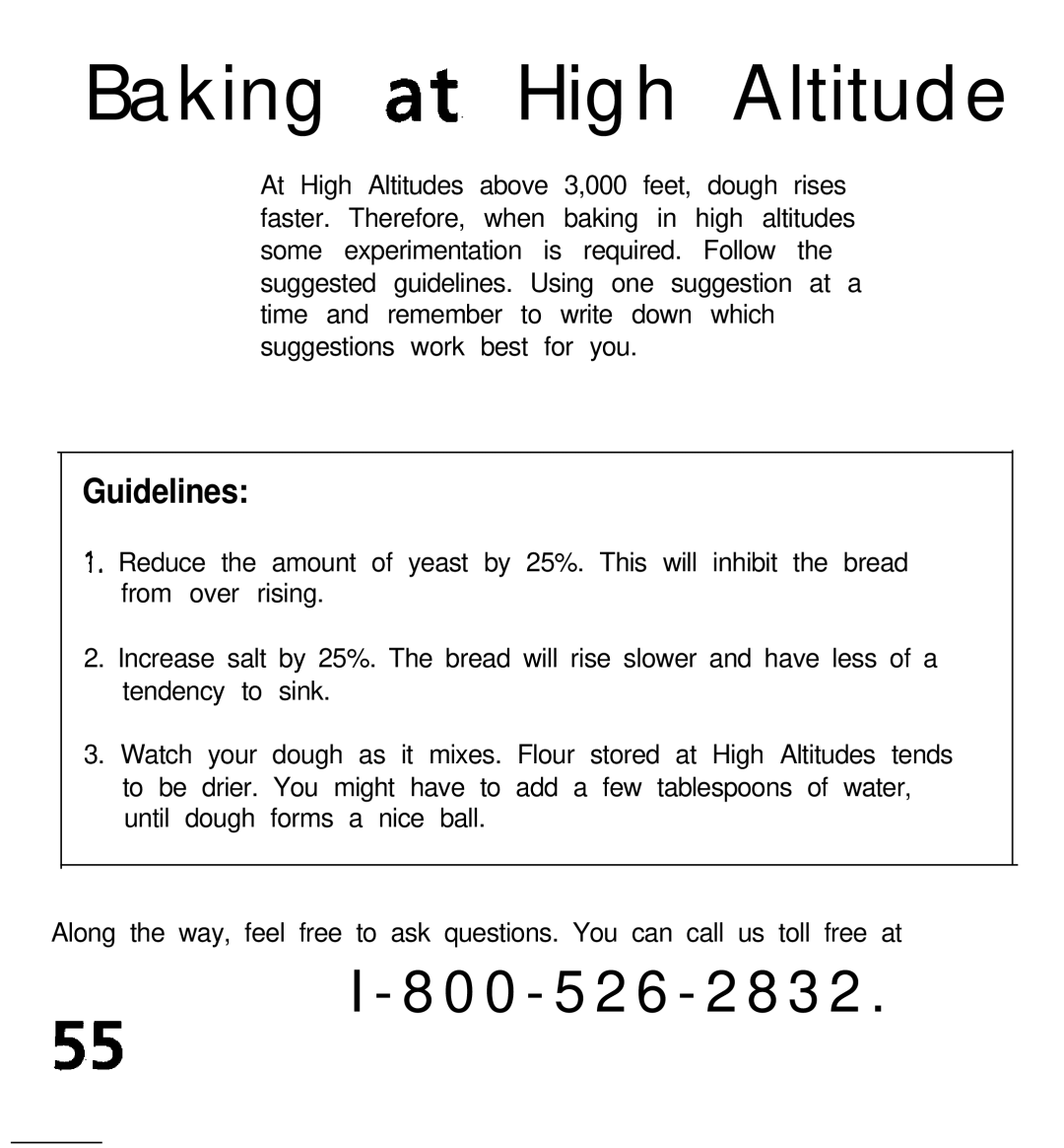 Oster deluxe bread and dough maker manual Baking ate High Altitude 