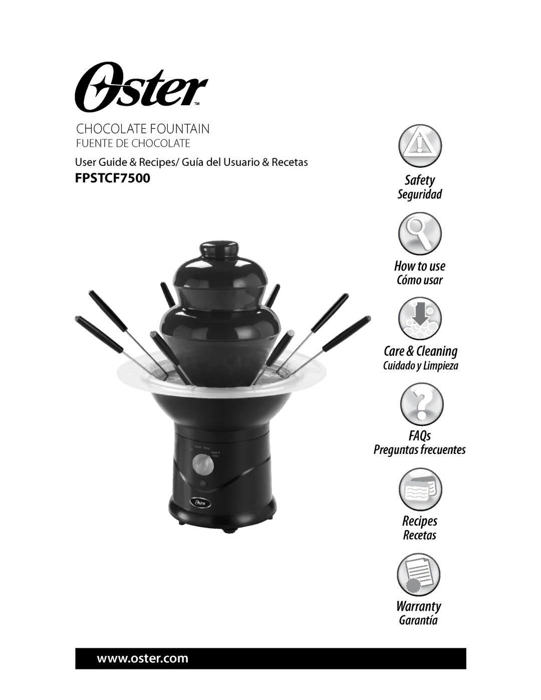 Oster FPSTCF7500 manual 