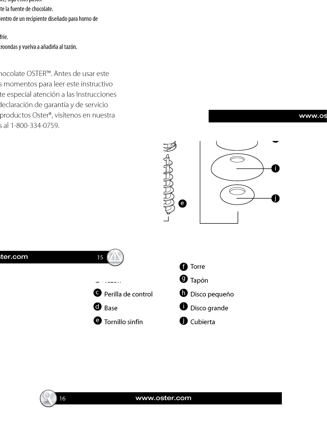 Oster FPSTCF7500 manual 