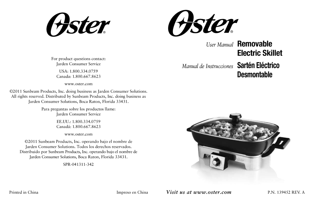 Oster Fryer user manual Electric Skillet 