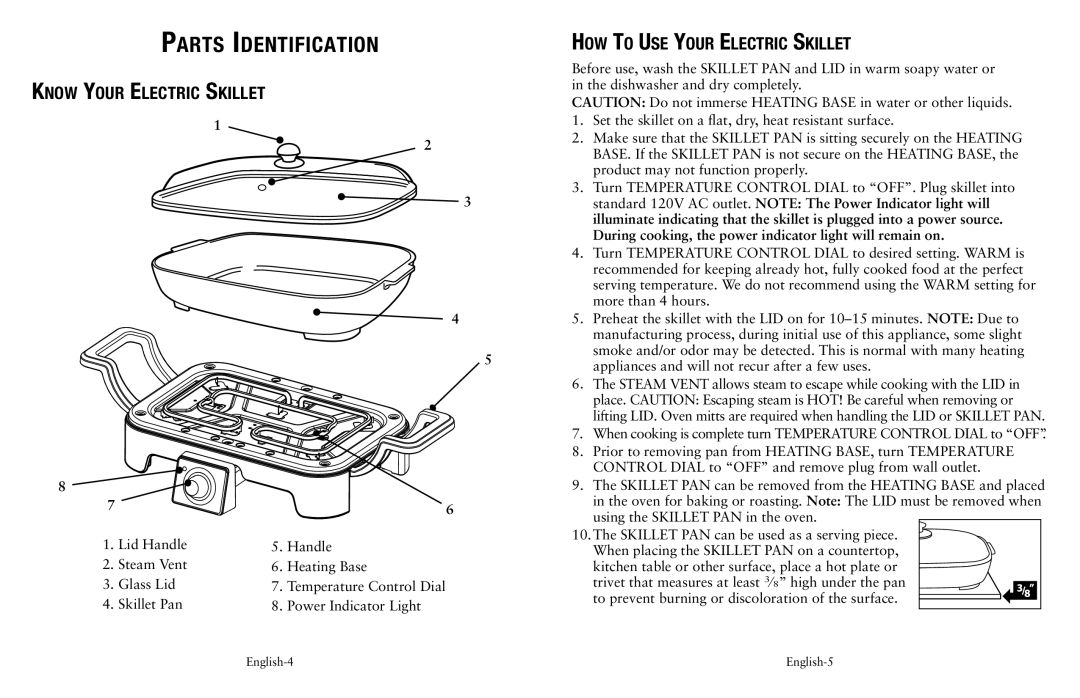 Oster Fryer user manual Know Your Electric Skillet, How To Use Your Electric Skillet 