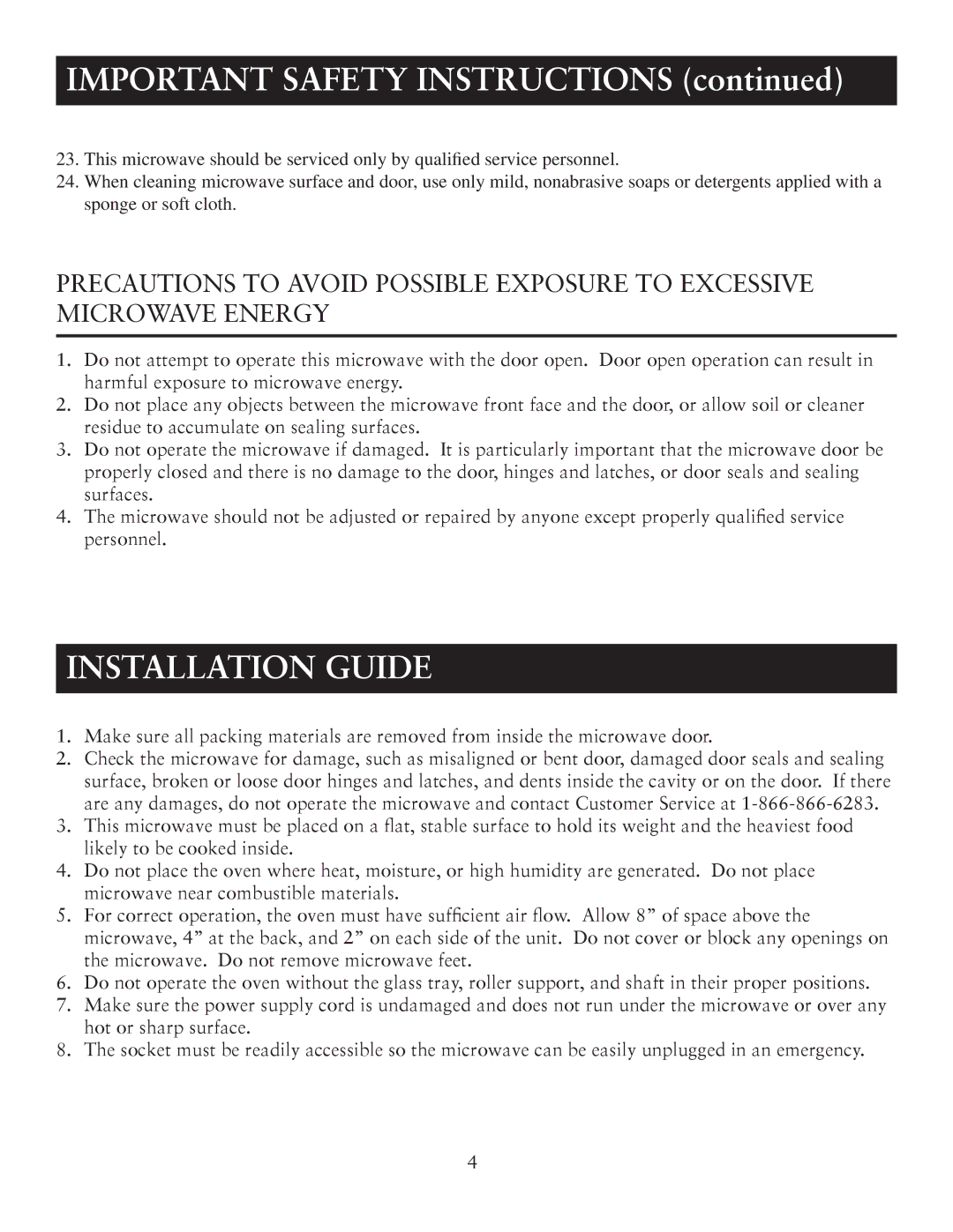 Oster OTM1101GBS user manual Important Safety Instructions, Installation Guide 