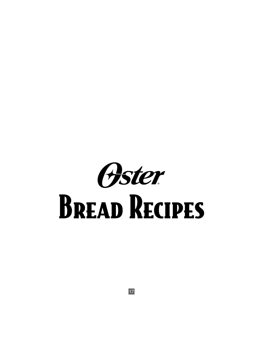 Oster P. N. 101017 manual Bread Recipes 